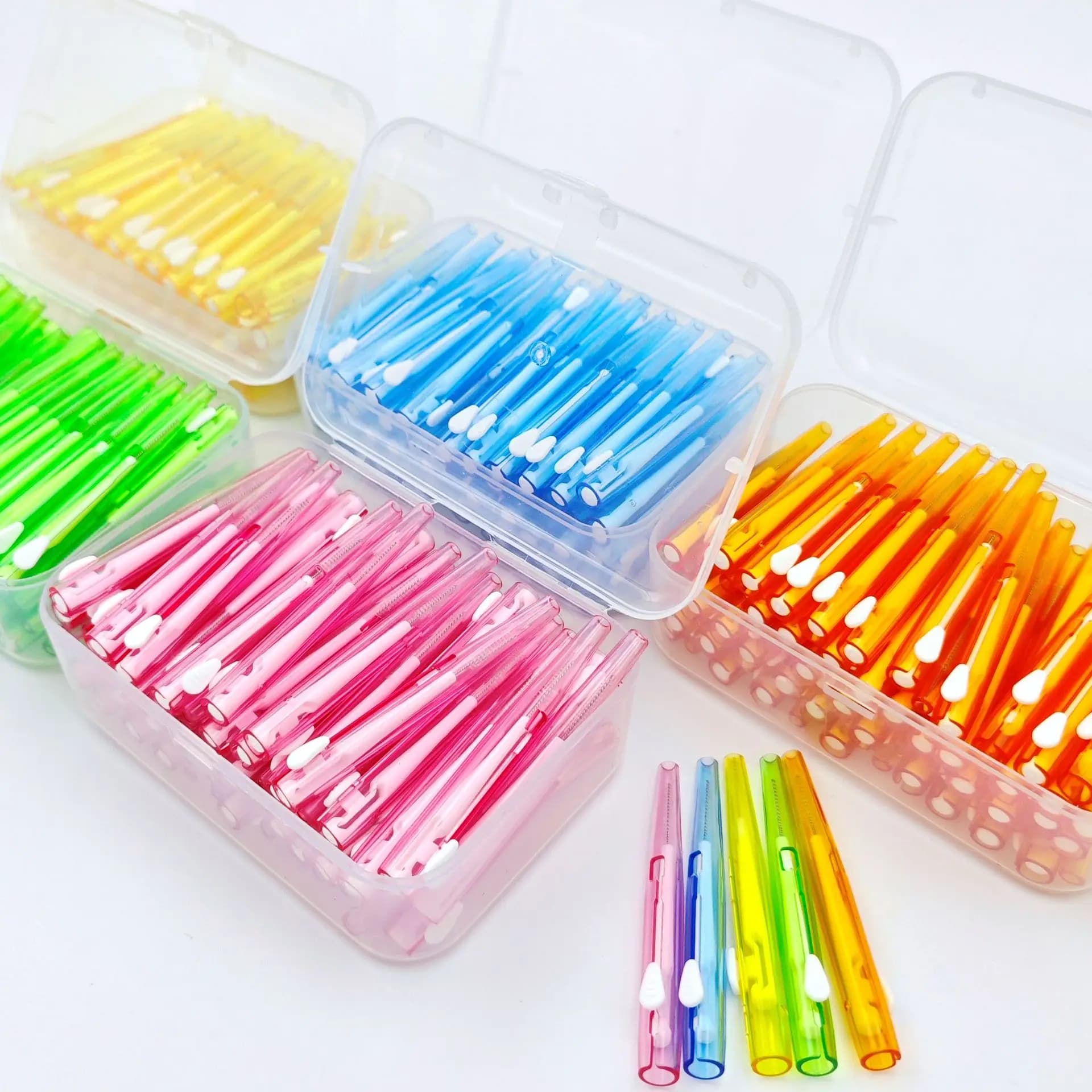 60 Pz/box I-type brush interdental push pull 0.6-1.5Mm Cleaning Between teeth Hygiene Oral Orthodontic I Shape of Interdental Wire