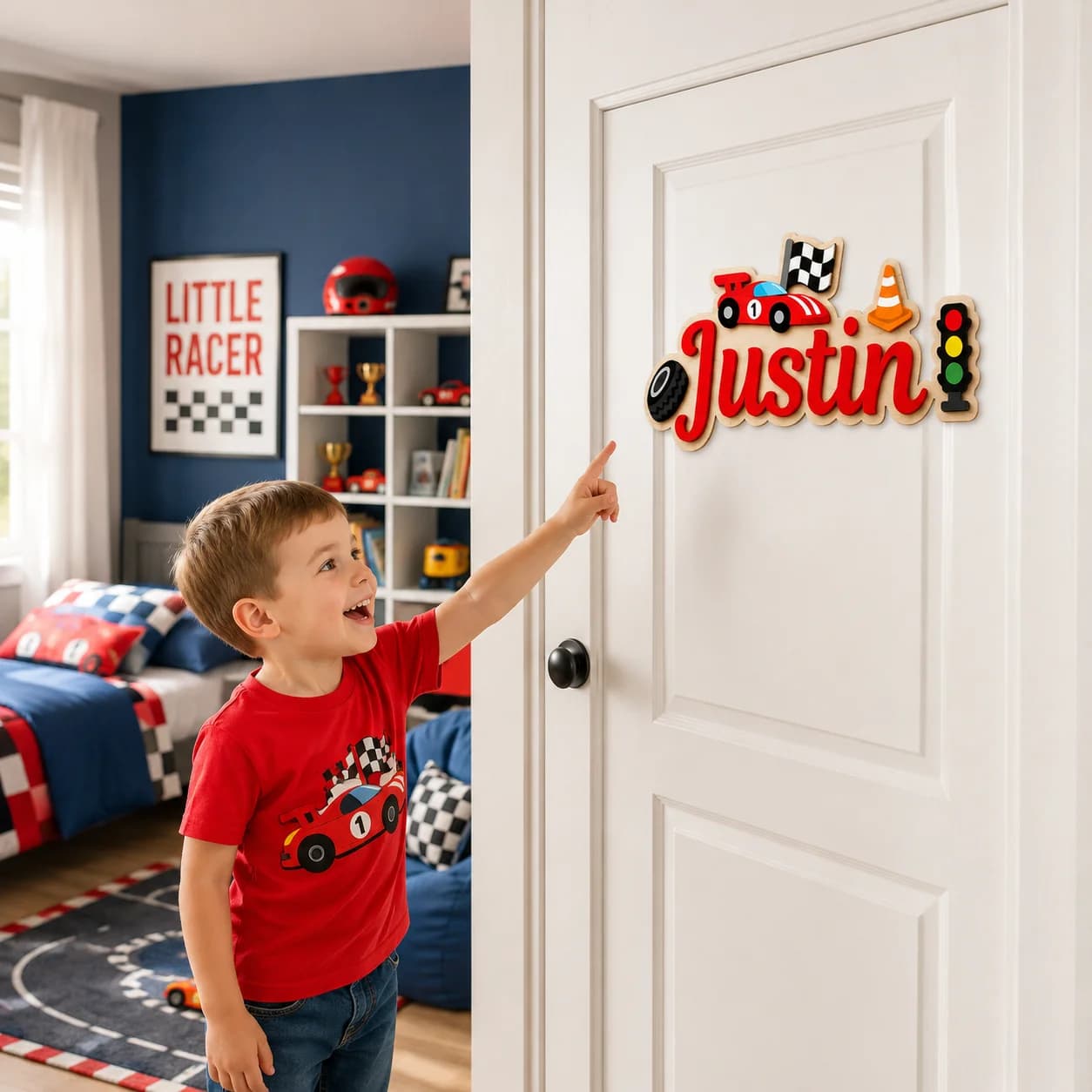 Custom Wooden Name Sign Personalized Kids Door Plaque 3D Layered Wall Hanging for Nursery Room Decor