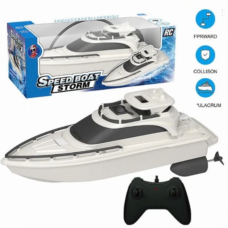 Barca telecomandata a 4 canali, yacht elettrico da corsa, gioco acquatico estivo, giocattolo in plastica per bambini, intrattenimento all'aperto per piscina e lago, regalo.