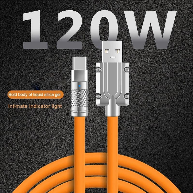 3PCS 120W Super Fast Charge Type-C Liquid Silicone Cable Quick Charge USB C Lines For Xiaomi Huawei Samsung USB Phone Data Wire