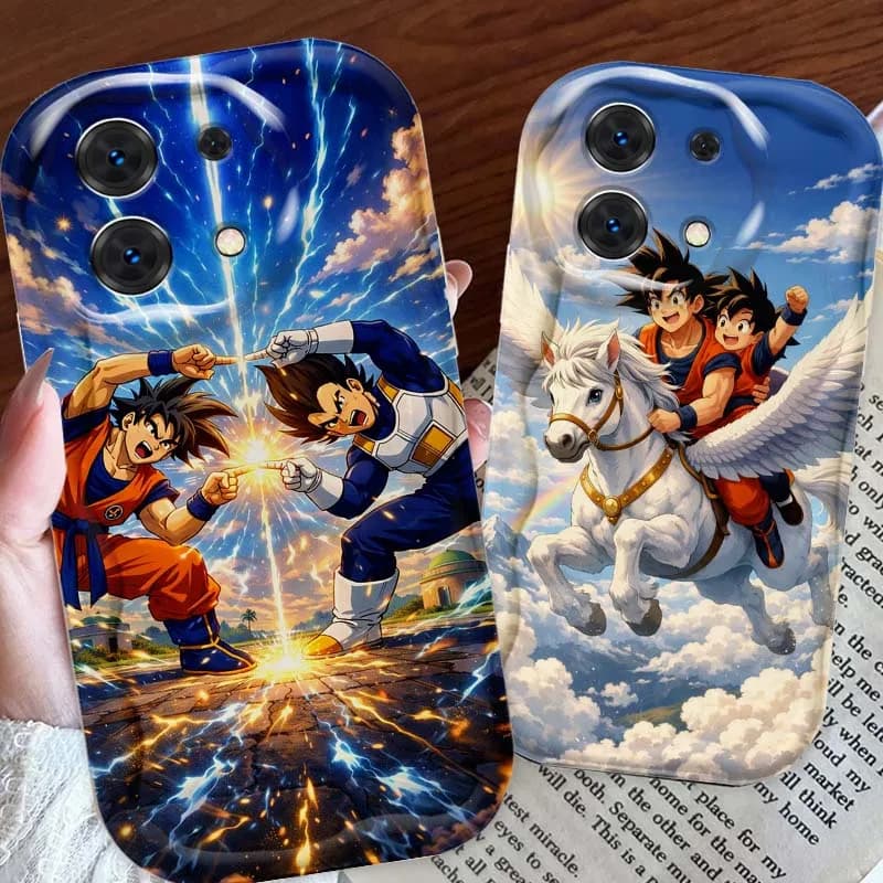 Cover Morbida Olio Effetto Onda Goku Vegeta Dragon Ball per Xiaomi Redmi Note 14 13 12 12S 11 10 9 9S 8 Pro Plus 4G 5G