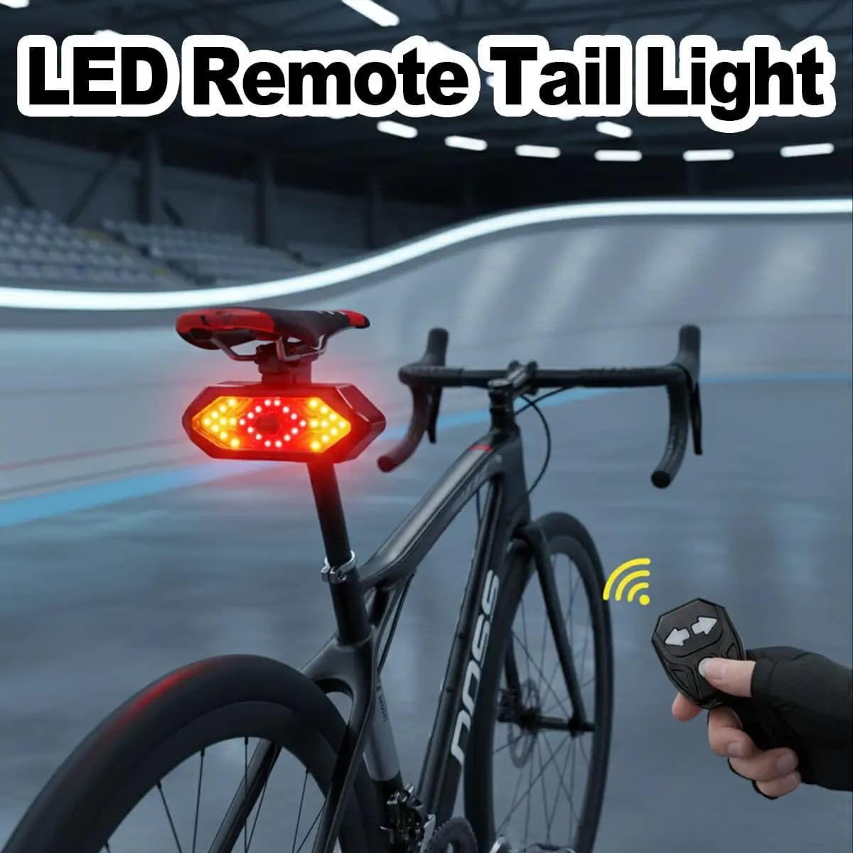 Luce Posteriore Wireless per Bicicletta con Indicatore di Direzione, Ricaricabile USB-C, Luce di Avvertimento con Telecomando per Ciclismo all'Aperto
