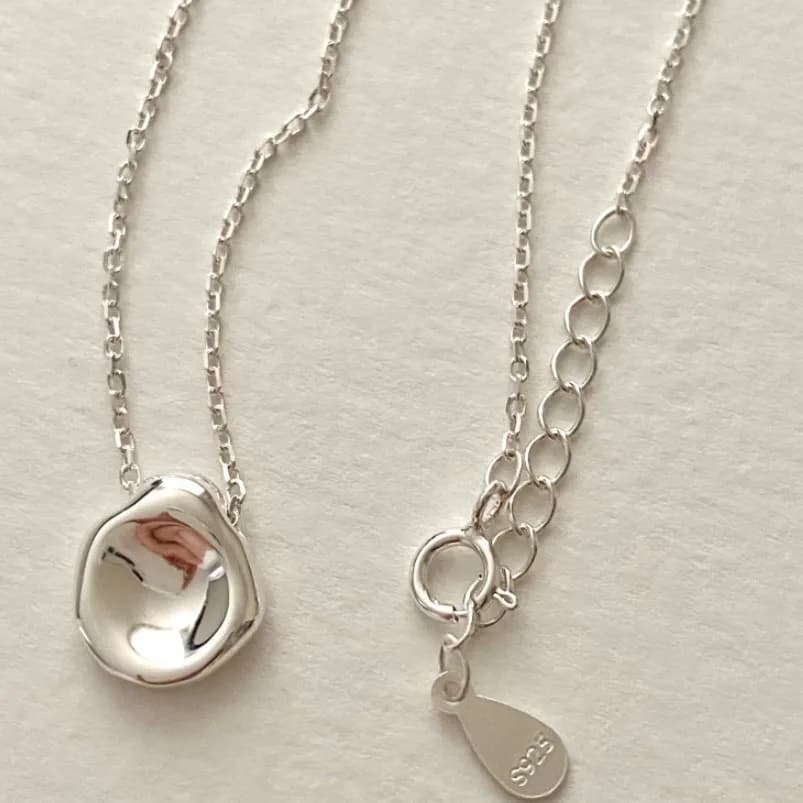 [Cciris.Com] Collana con Ciondolo Asimmetrico in Argento 925, Stile Minimalista Giapponese, Ipoallergenica, Gioielli Delicati da Indossare a Strati per Donne