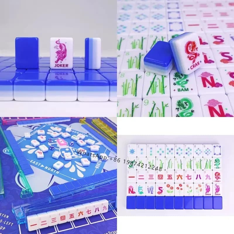 In-stock American Style Acrylic Mahjong Tiles Modern Gift for Home and Friends' Entertainment Games.