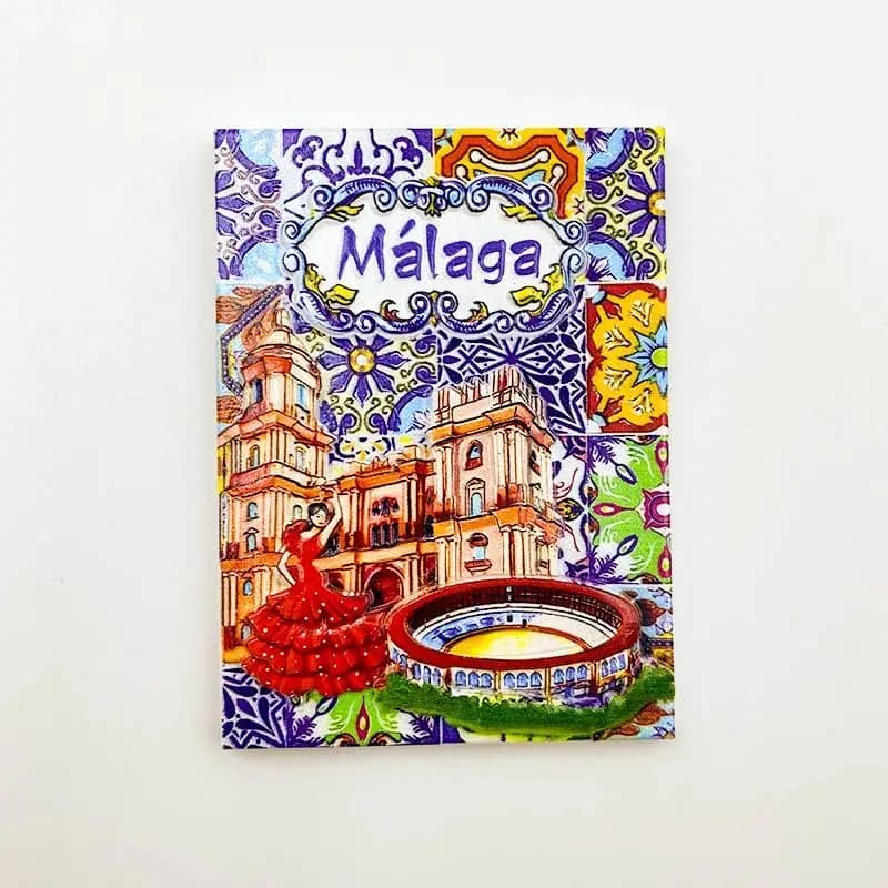 Spagna Malaga Souvenir Magnete per frigorifero Ballerino Piastrella creativa Punto di riferimento Travel3dSouvenir decorativi magnetici