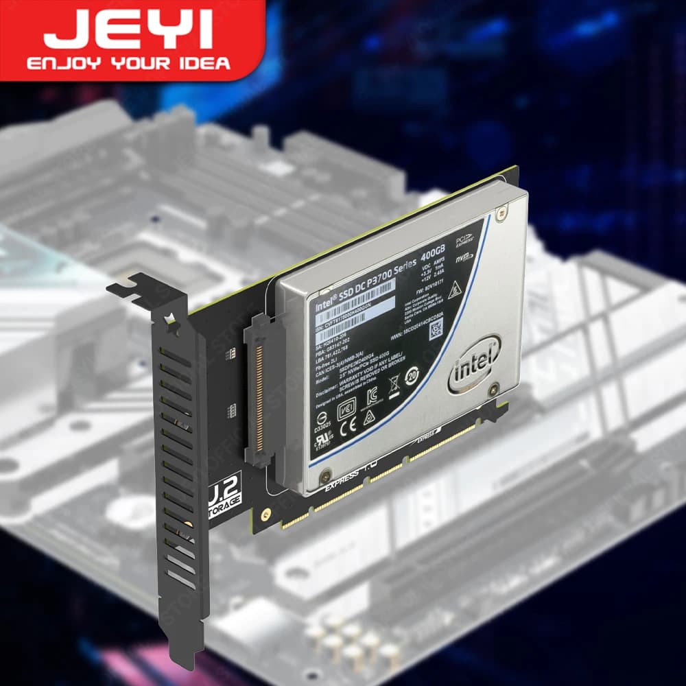 Adattatore JEYI da U.2 a PCIe 4.0, scheda di espansione SSD NVMe da 2,5" U.2 (SFF-8639) PCIe x4 x8 x16 - SSD U.2 - unità U.2 (PEX4SFF8639)