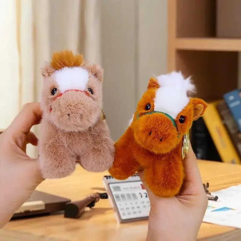 Portachiavi Peluche Cavallo Zodiacale Carino, Bambola di Peluche Kawaii, Ciondolo Decorativo per Borsa, Decorazione per Zaino, Regalo di Capodanno - Novità Calda
