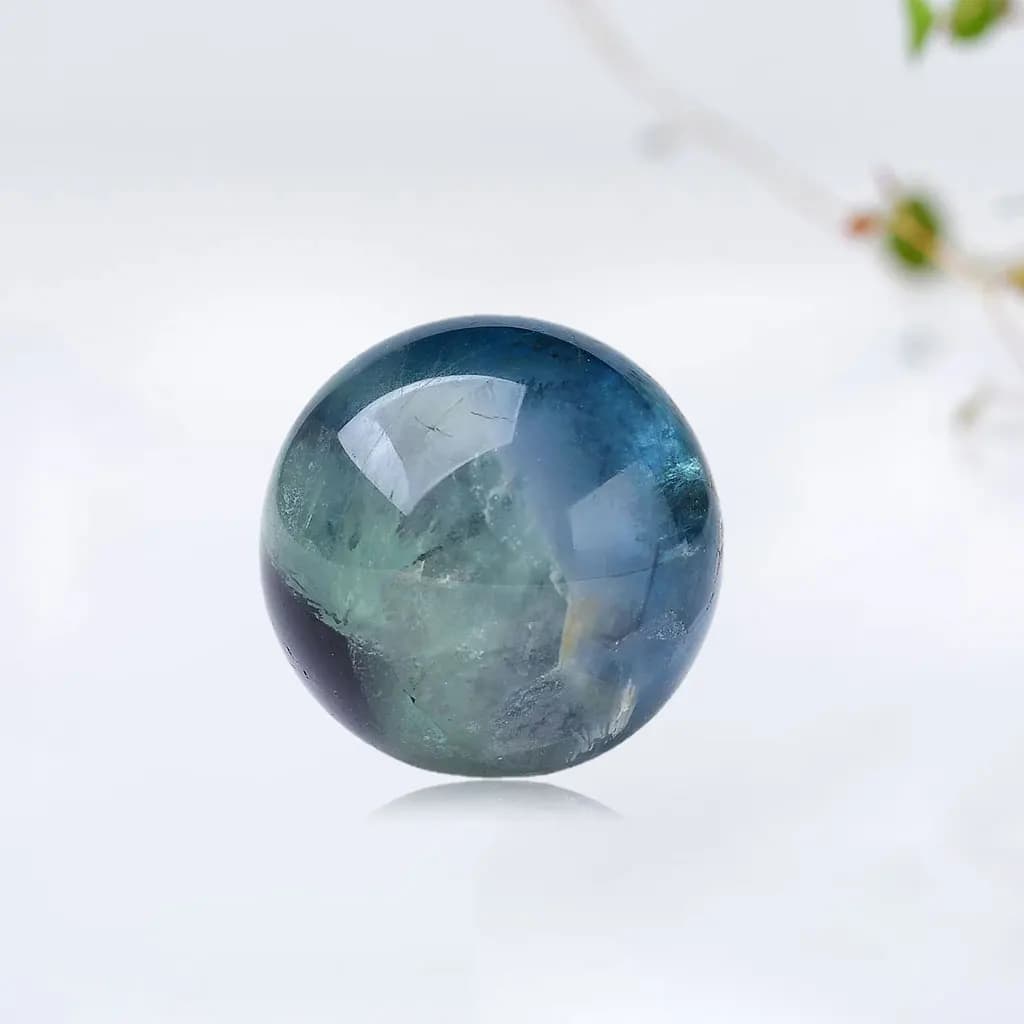 Sfera scultura naturale quarzo figurina sfera di cristallo Fluorite pietra ornamentale per armonizzare la dio spirituale