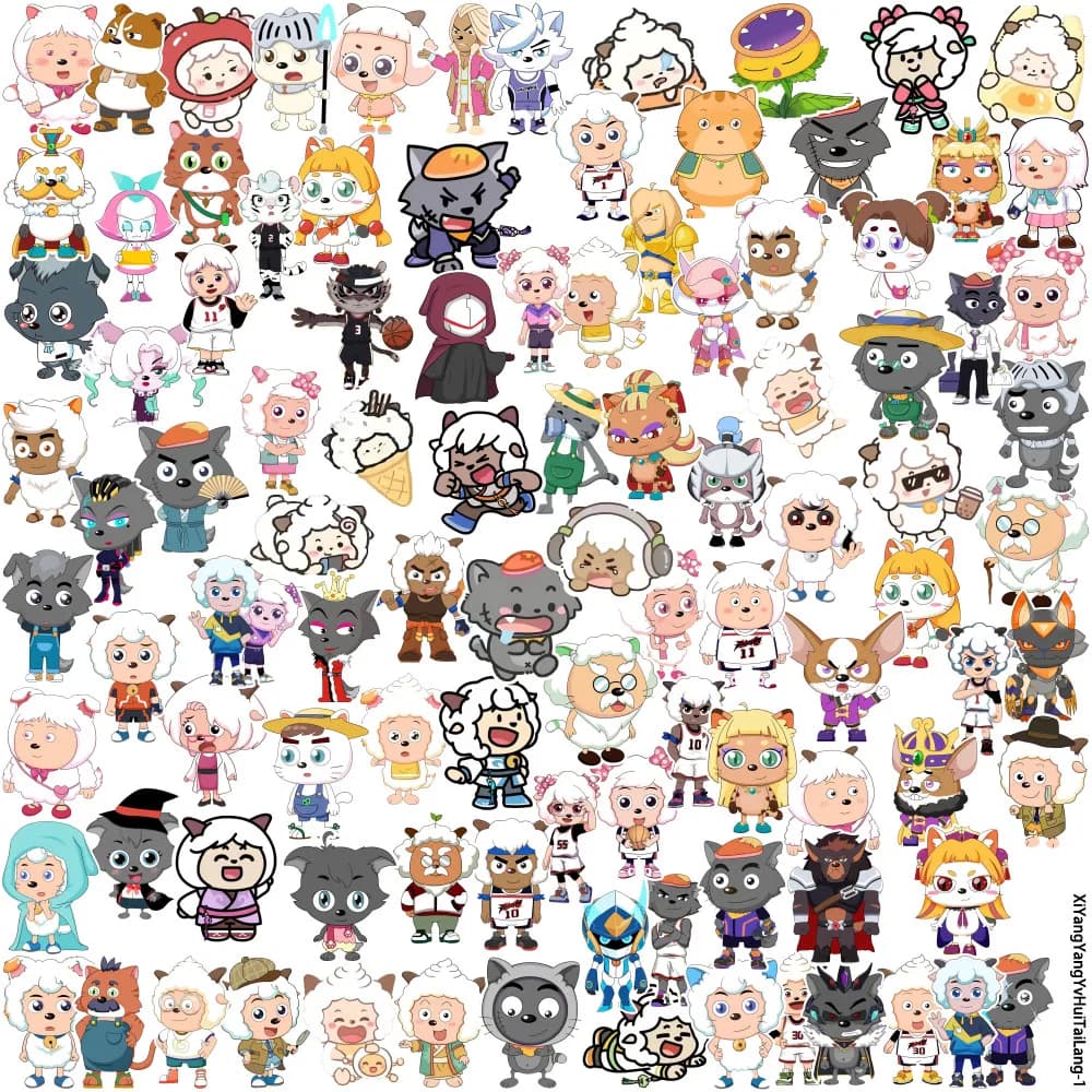 500Pcs Hand Drawn Anime Waterproof Vinyl Stickers, Sketch Original Rough Texture Decals for Sketchbook & Art Creation Decor