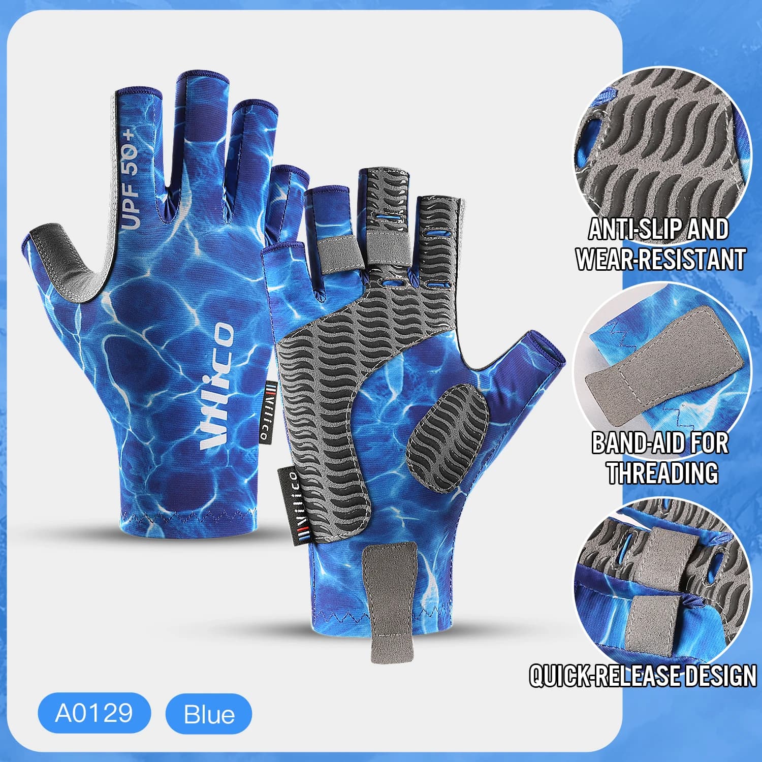 Outdoor Cycling Fishing Gloves, Half-Data Non Stick Fishing, Wear Resistant Gym Gloves and Non-Slip