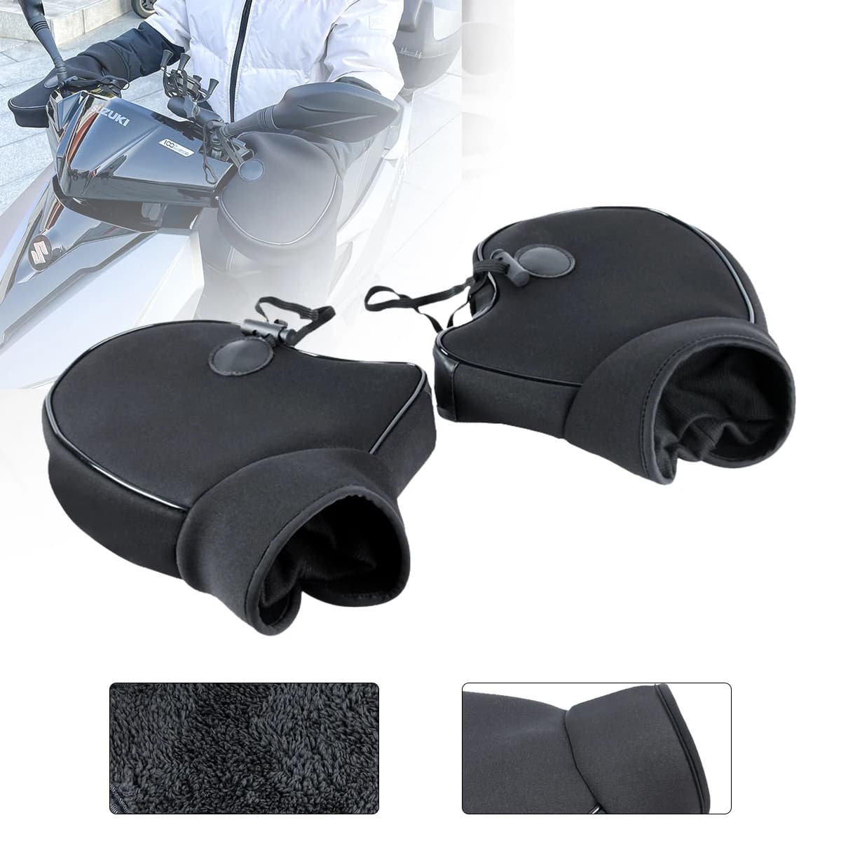 Moto Scooter Spessore Caldo Manubrio Manicotto Grip Manubrio Manicotto Antipioggia Equitazione Inverno Scaldino Copertura Termica Guanti Protettivi