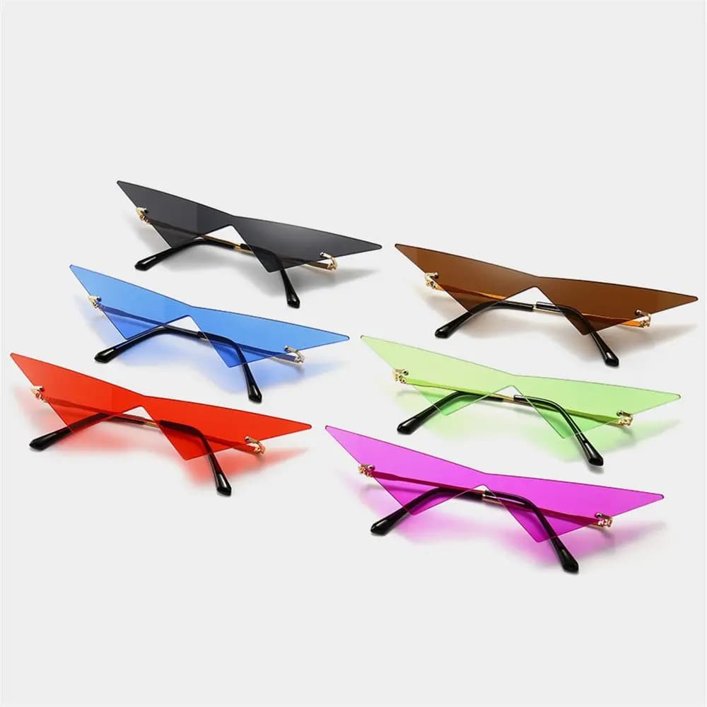 UV400 Fashion Ocean Lens One Piece Oversized Sunglasses Eyewear Women Triangle Sunglasses Sun Glasses