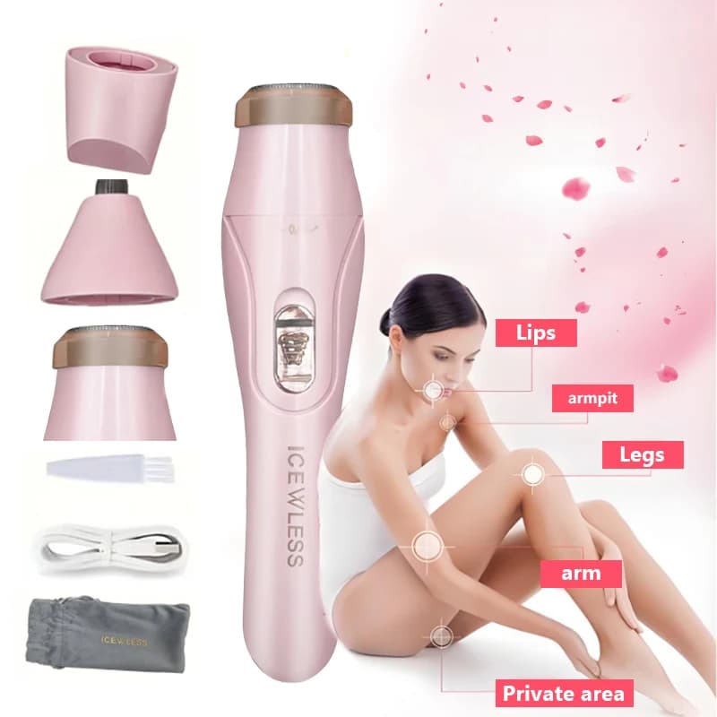 Epilatore elettrico per donna Rasoio Lady Rasoio Corpo Tagliacapelli Ascella Bikini Braccio Gamba Viso Depilatore indolore portatile