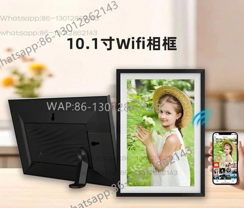 10.1 inch WiFi digital cloud photo frame HD electronic album APP remote transfer photos videos horizontal vertical placement