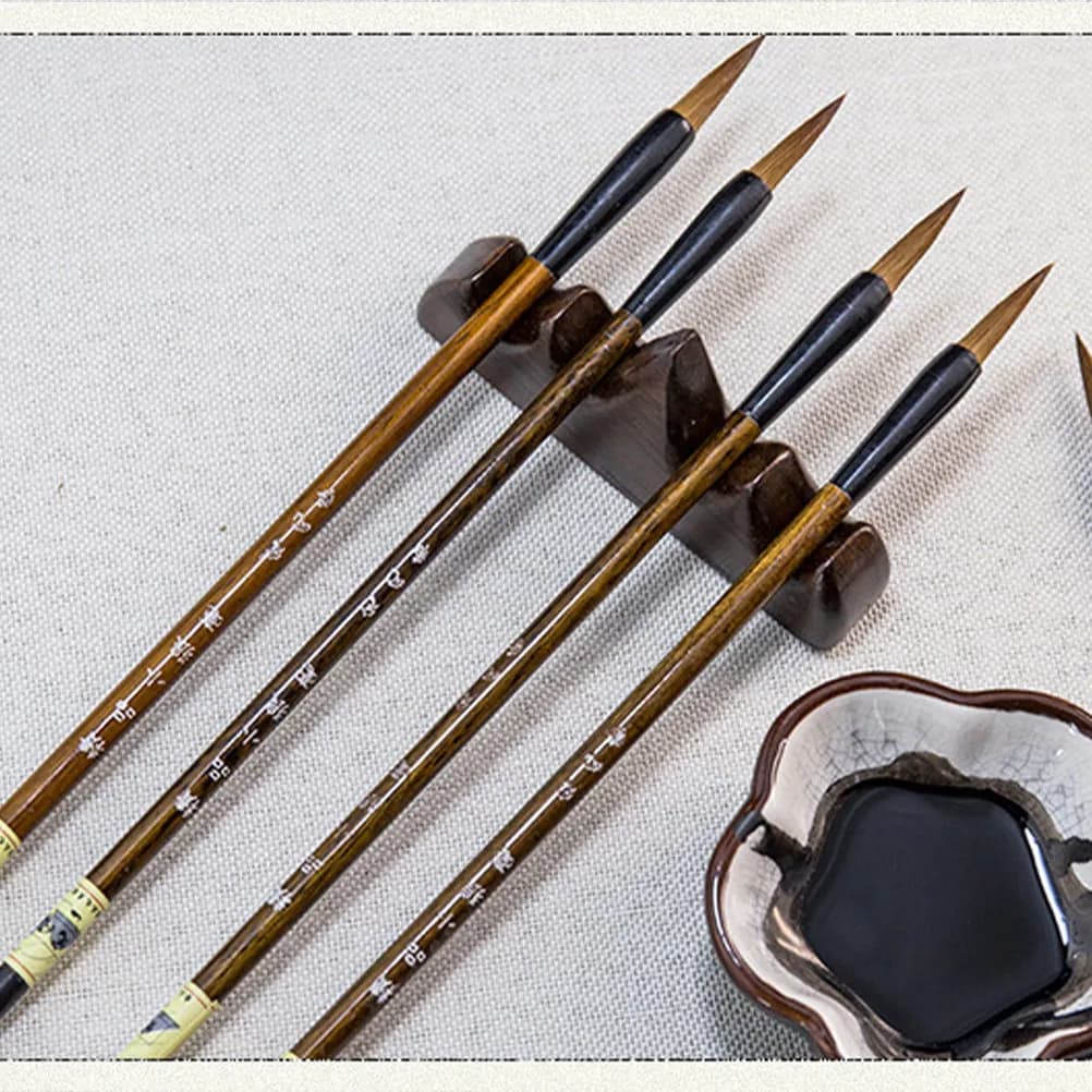 3Pcs Flexible Chinese Calligraphy Brush Set Weasel Hair Holds Water Paint Well Precise Tip Control for Sumi Drawing Watercolor