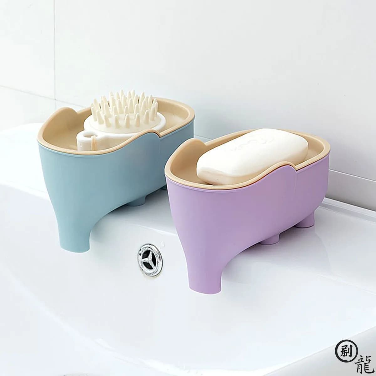 Scatola per sapone NUOVO doppio strato creativo simpatico elefante accessori da bagno decorativi per la casa bambini studenti scolapiatti impermeabile