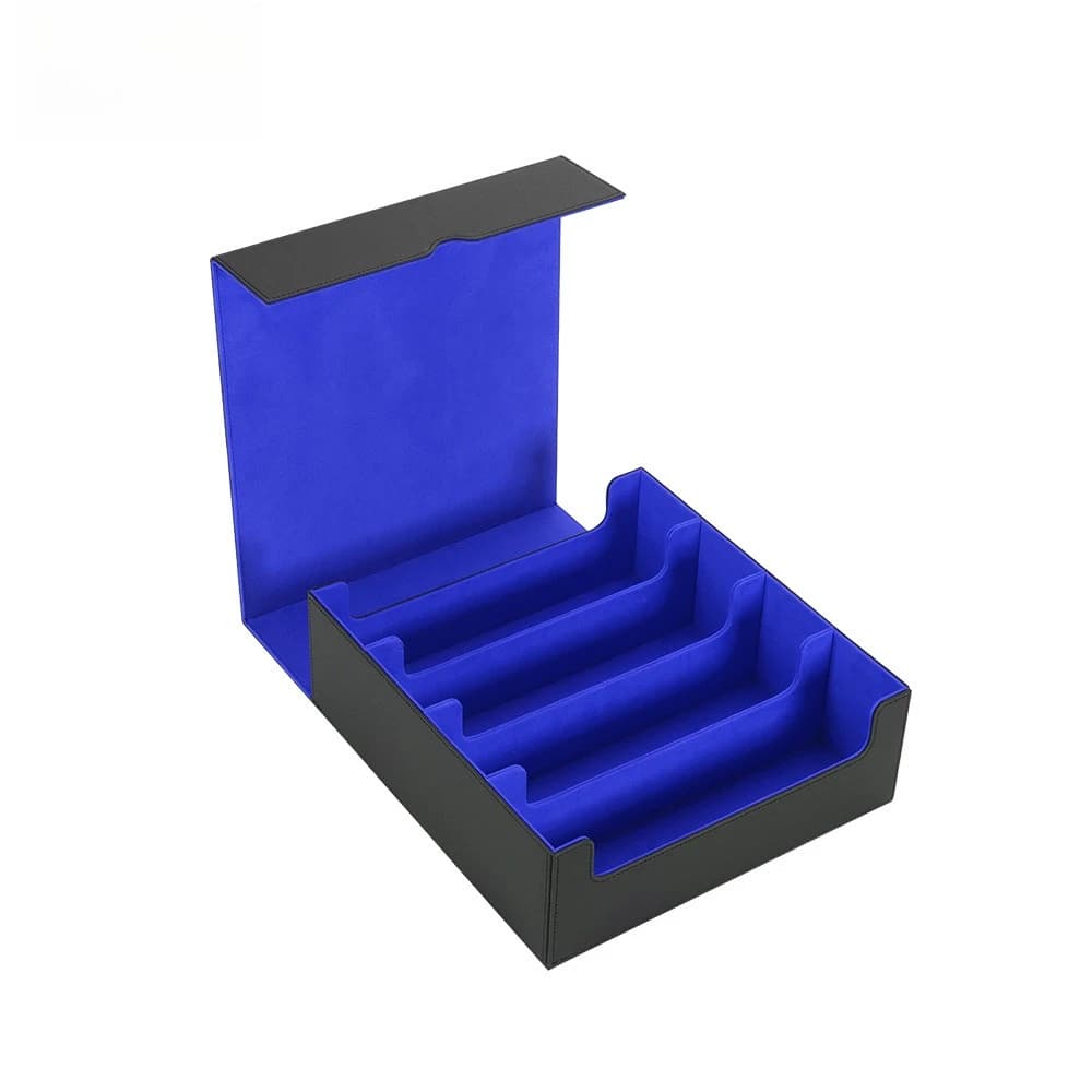 Large Capacity Yu-Gi-Oh Card Box PU Leather 4-Row Design Board Game Card Organizer for Loose Cards