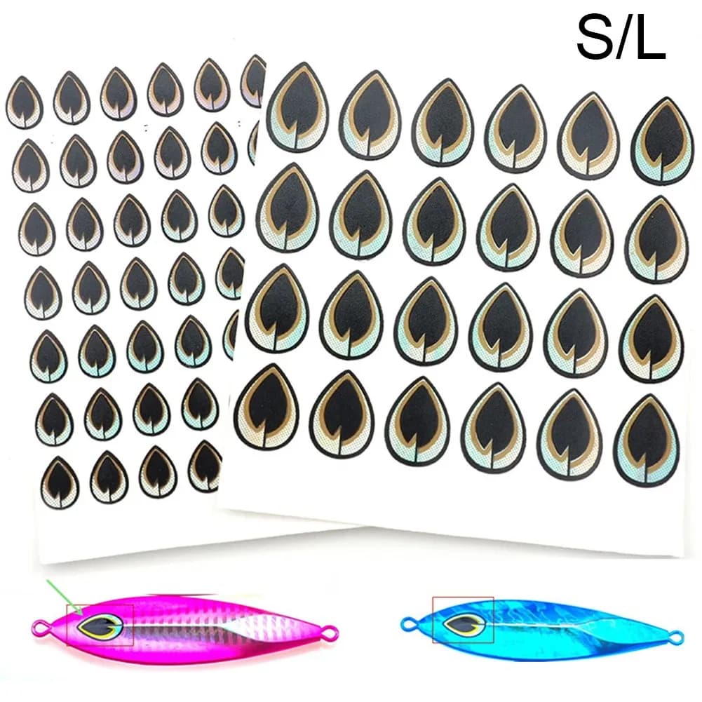 70 pcs/72 pcs Tape Rectangular Eyes 2D Fishing Rich Wear Fly Eyes Stickers 6.6mm 11mm Realistic Fishing Glasses Artificial bait Stickers recall