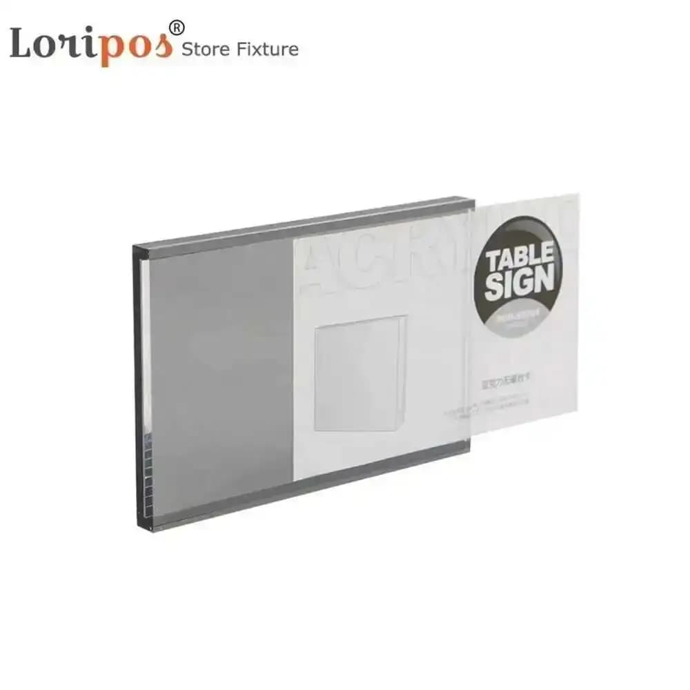 Copertura trasparente Base posteriore Etichetta del prezzo montata a parete Cornice per visualizzazione del prezzo Shef Porta etichette per supermercato Cornice per foto Cartello da scrivania