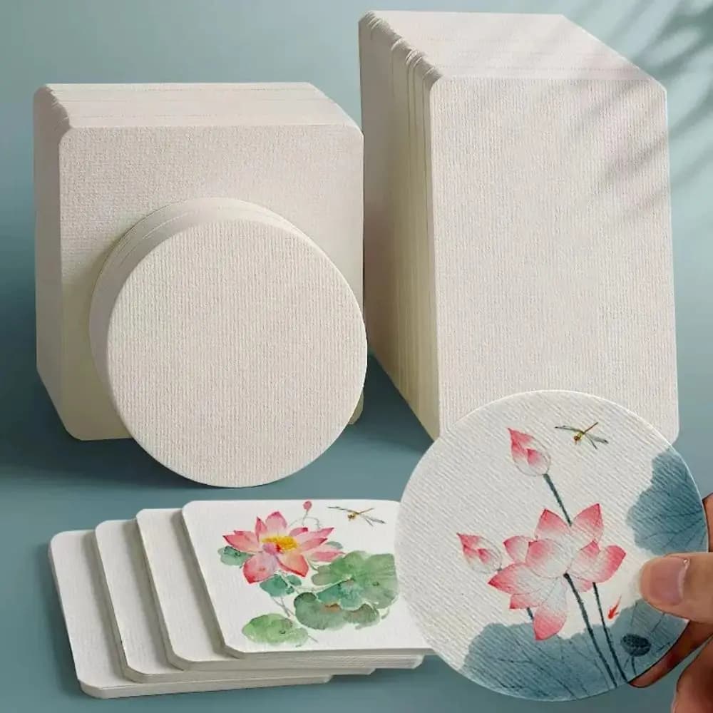 50Sheets/Set Square/Round/Rectangle Watercolor Paper Blank Professional Watercolor Cardboard Sketchbook Watercolor Painting