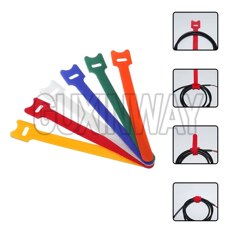 50pcs Reusable Hook and Loop Cable Ties Fastening Straps Multi-Purpose Wire Organizers for Computer/TV/Electronic Devices
