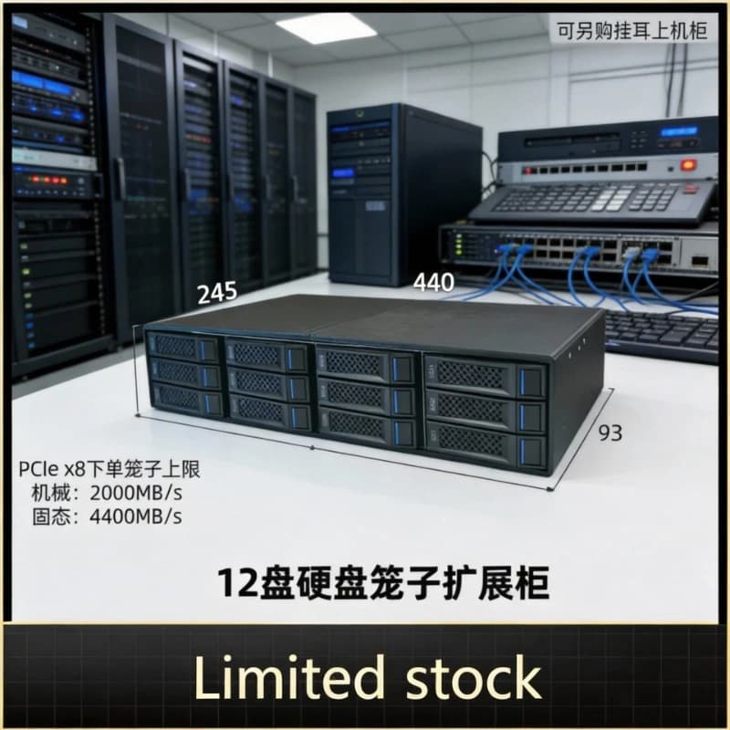 Box di espansione NAS per 12 dischi esterni con backplane da 12G e connessione multi-cage