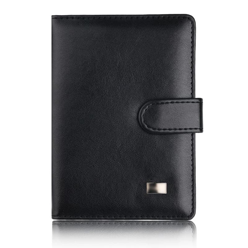 Elegante portafoglio da viaggio per passaporto da uomo - Porta carte multifunzione con blocco RFID, organizer portatile per documenti in pelle