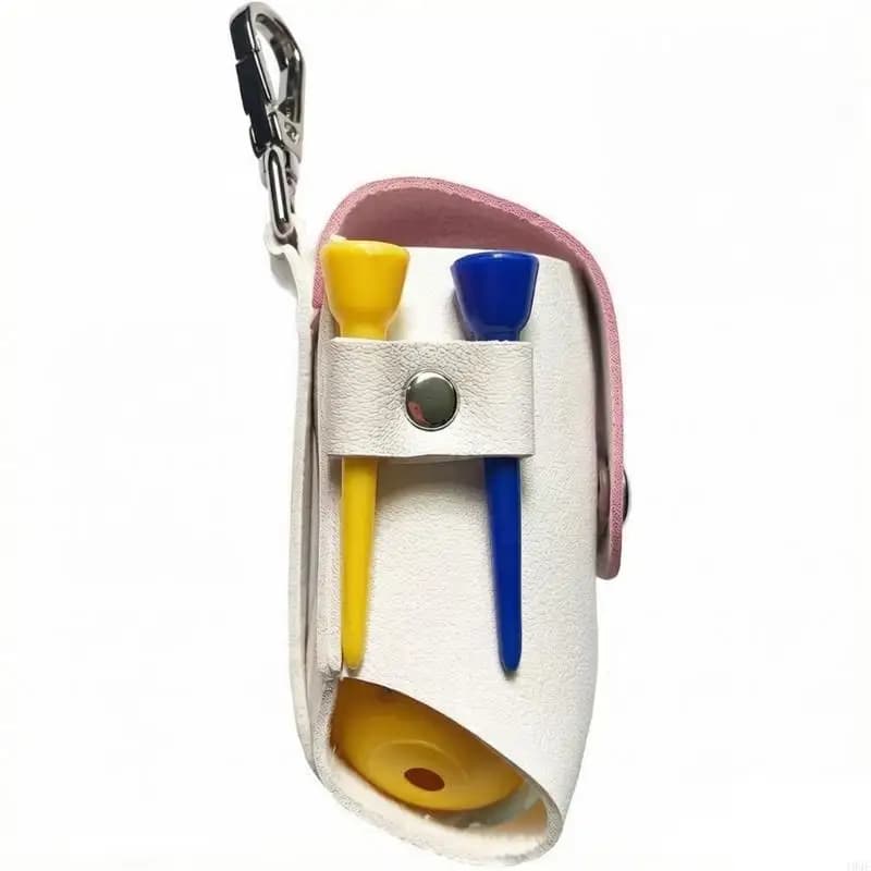 Porta pallina da golf in pelle PU impermeabile con gancio portachiavi per sport all aperta JOME