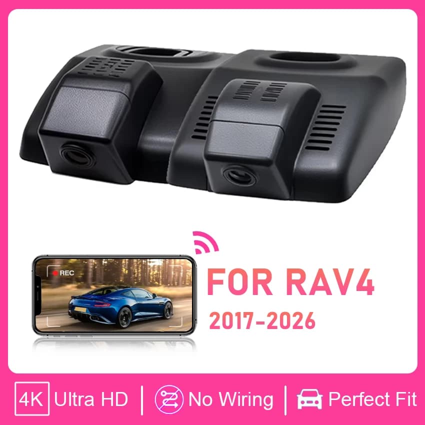 Dash Cam 4K for Toyota RAV4 XA50 XA40 (2017~2025) and Venza & Harrier, DVR camera recorder for cars, OEM design, Dashcam for RAV4