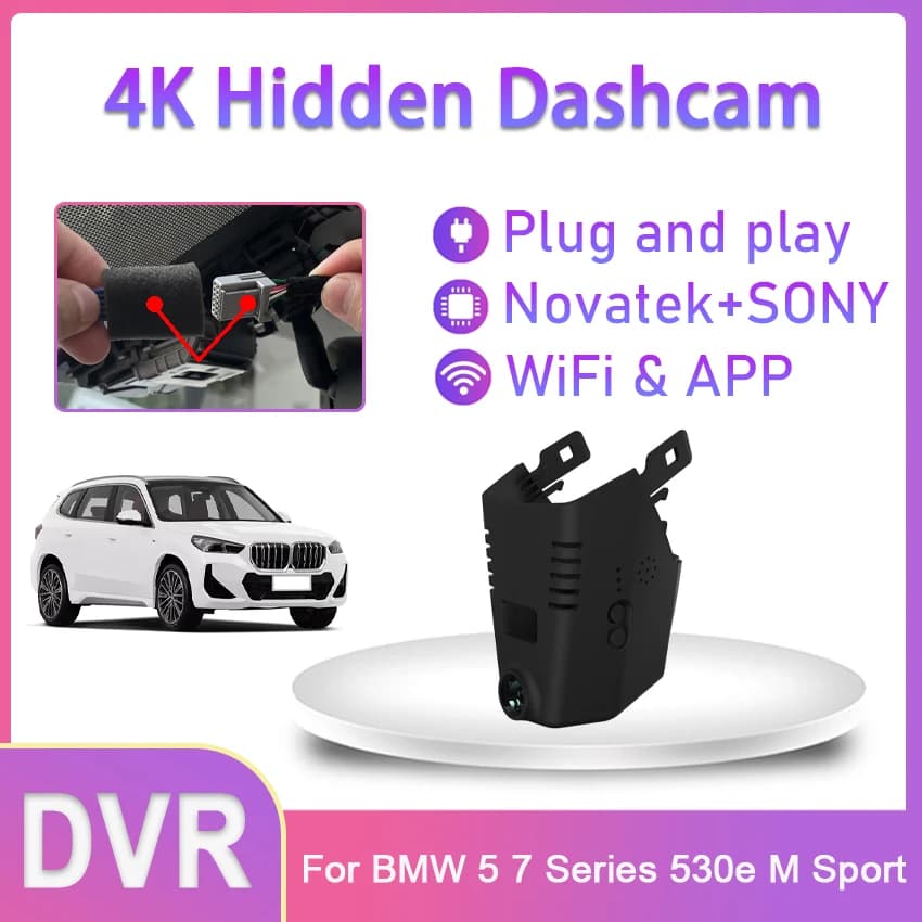 DashCam For BMW 5 Series 7 Series 530e M Sport 2016 2017 2018 2019 2020 2021 2022 4K 2160P Car Dvr Plug And play Dash Cam Camera