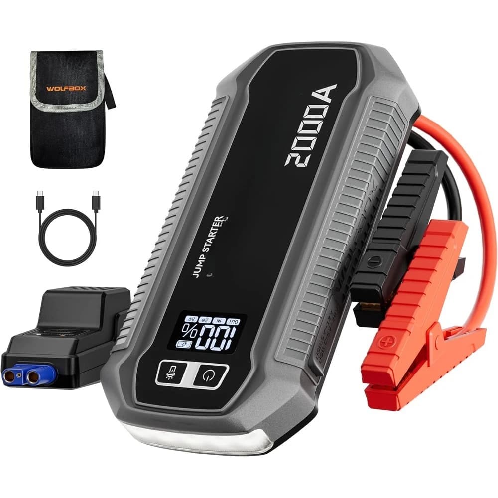 Avviatore portatile per auto da 12000 mAh con display a LED per cavo booster batteria per veicolo da 12 V Motore diesel a gas leggero a LED