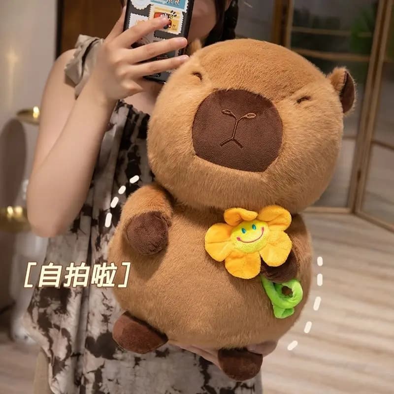 Peluche Capibara Carino, Giocattoli di Peluche Giganti per Bambine, Opossum d'Acqua, Bambole Morbide in Tessuto Hable per Bambini dai 4 Anni in su