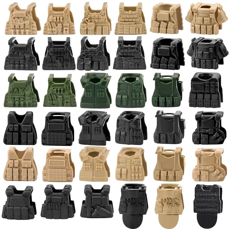 Figure militari accessori blocchi di costruzione forze speciali armi gilet tattici armatura antiproiettile mattoni Puzzle giocattoli regali