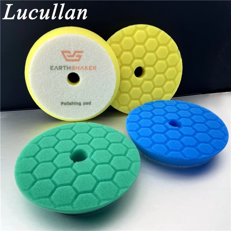 Lucullan 6 pollici per la cura dell'auto, taglio, lucidatura e finitura, spugna esagonale-lgica smussata per ceretta lucidatrice a tampone