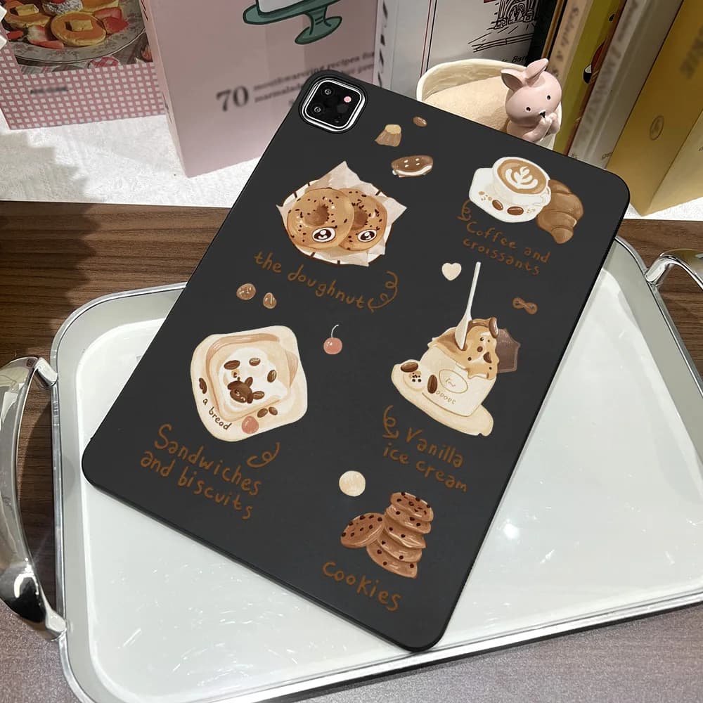 Aesthetic Bakery Dessert Graphic Straight Edge Matte Tablet Case For Samsung Galaxy Tab S9 S10 S11 S12 Ultra S12 Plus A9 A11