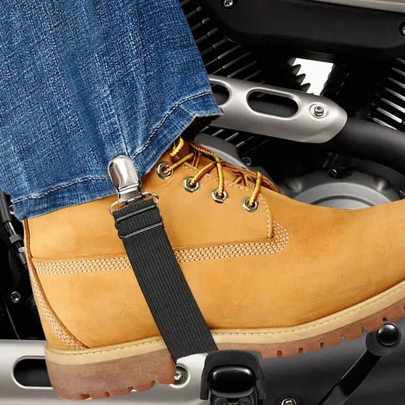 Cinghie per pantaloni Jeans da motociclista Cinghie per mantenimento regolabili Clip per stivali da moto Set di 2 cinghie per stivali per uomo donna
