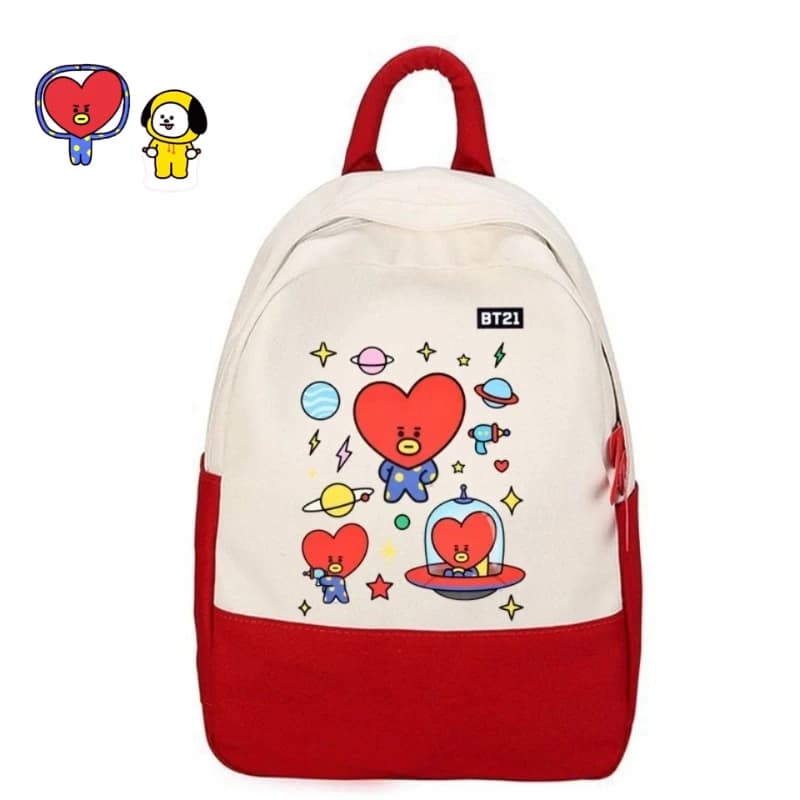 Zaino scolastico BT21, cartone animato, carino, da studente, con disegni, kawaii, unisex, per computer, sport, viaggi, idea regalo.