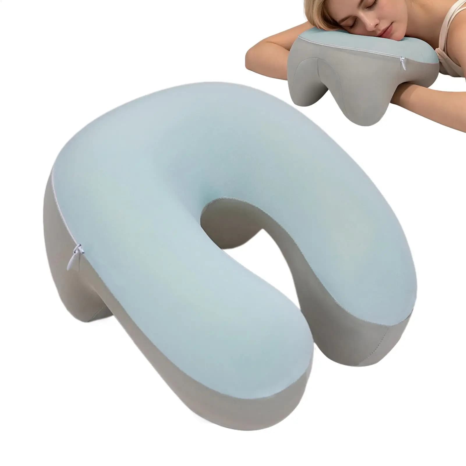 Airplane Neck Pillow Portable U Shape Memory Foam Removable Plane Neck Pillow For Travel Airplane Train Commuting Driving Office