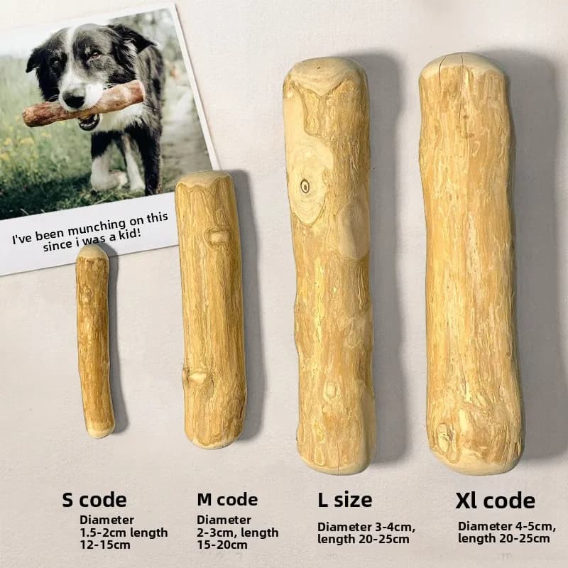 Bastoncino masticabile per cani, resistente ai morsi, elimina l'alito cattivo, pulisce i denti, giocattolo anti-smontaggio, in legno di caffè naturale