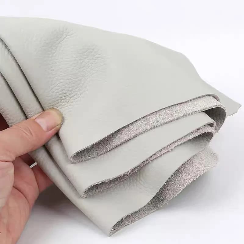 Divano in morbida pelle di vacchetta grigio chiaro borsa morbida tessuto in pelle rinnovata strato superiore sedile in vera pelle di vacchetta tutta pelle bovina beige