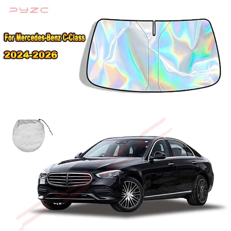 For Mercedes-Benz C-Class 2024-2026 Car Windshield Sunshade Cover Front Window Sun Shade Visor Auto Interior UV Protection
