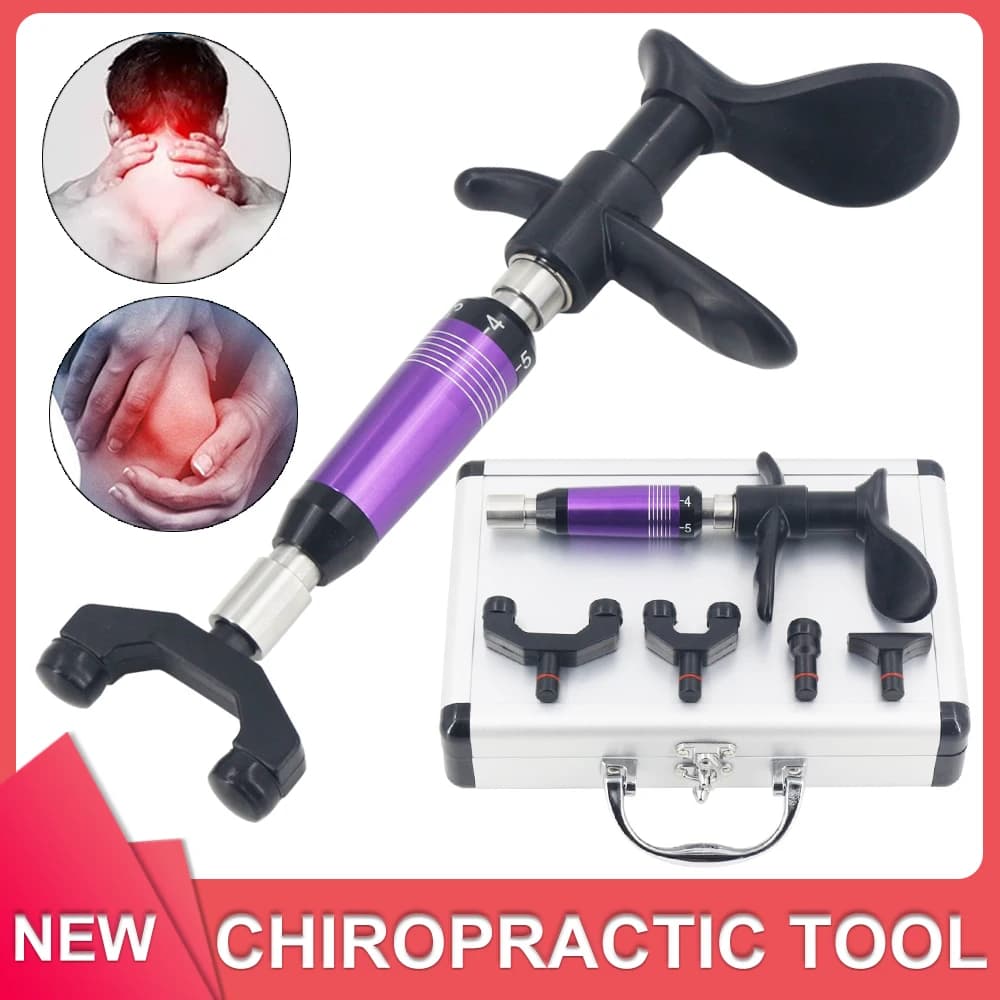 Chiropractic Adjusting Tool New 4Heads Manual Massage Gun Therapy Spine Correction Tools Spinal Adjustment Body Massager 2026