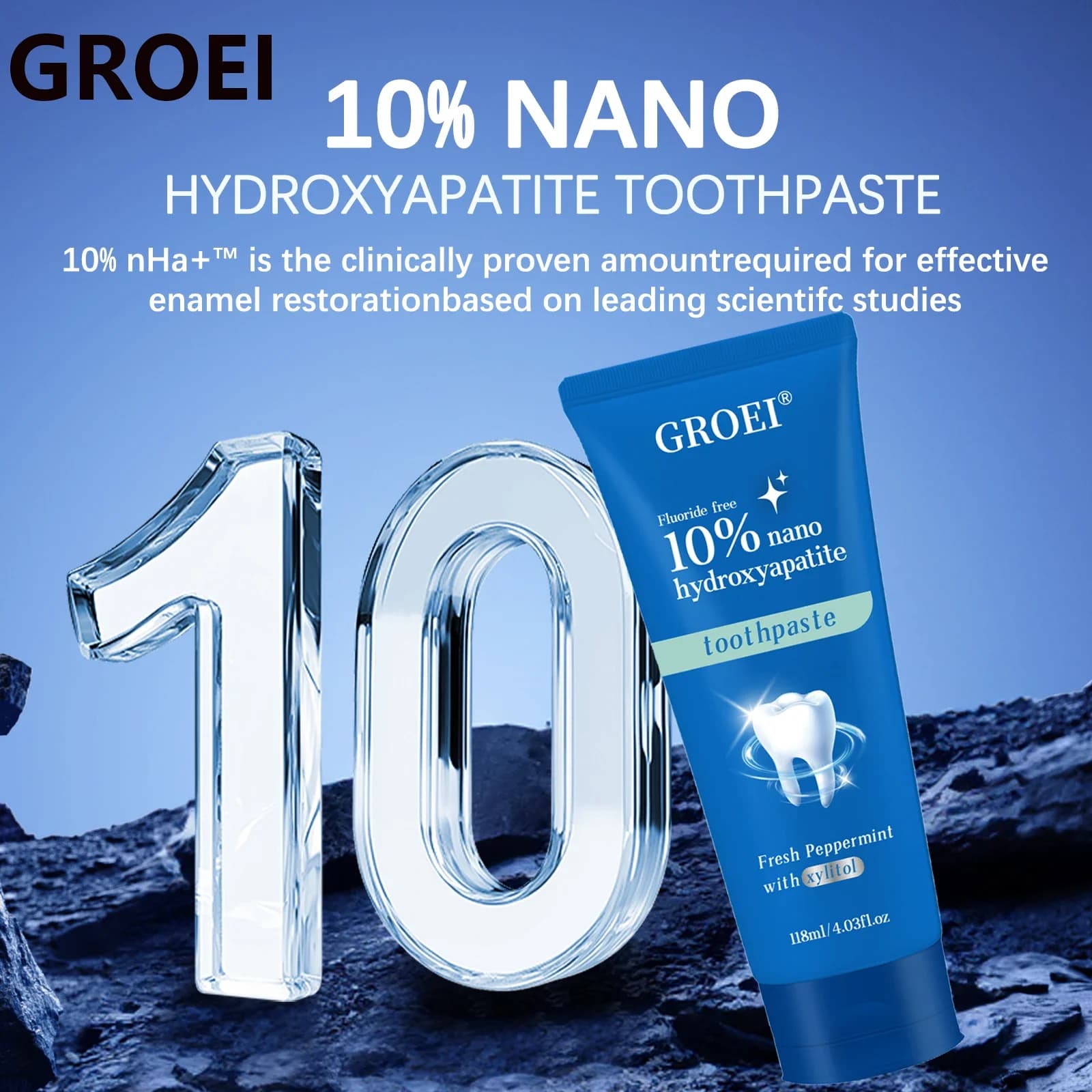 4/5/8PCS GROEI 10% Nano-Hydroxyapatite Toothpaste Reduce Your Toothbrush Cleansing Toothbrush Care