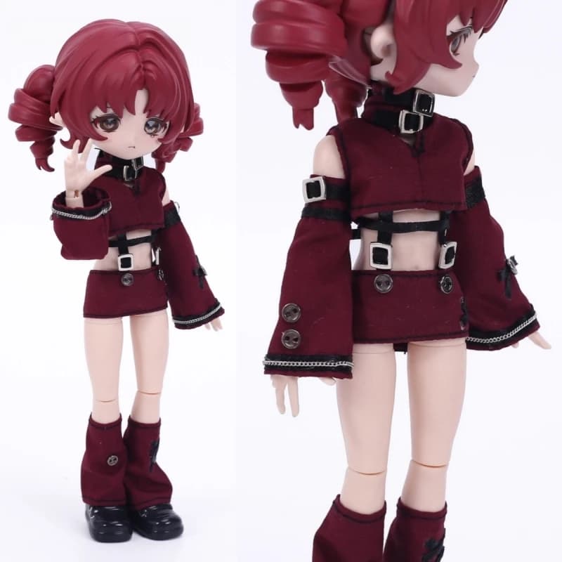 1/12 BJD Spice Girl Punk jk Uniform Set For OB11 Azone picco neemo Asi2.0 3.0 Movable Joints Action Figure Doll Outfit Clothing