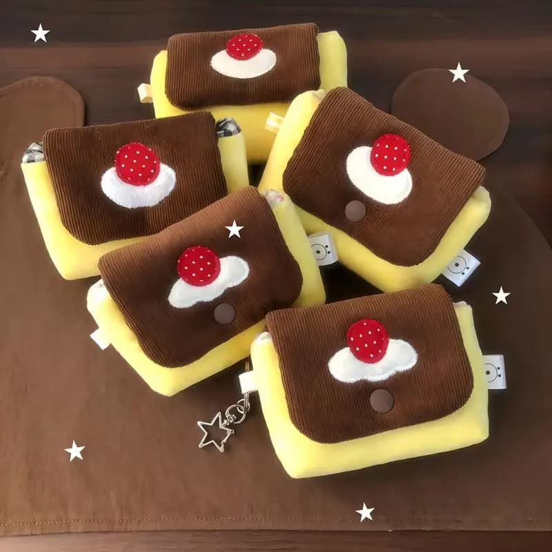 Original Japanese-Style Retro Pudding Camera Bag - Soft Retro Camera Bag for Ccd and Compact Cameras, Cute and Comfortable Style, Suite Style, Can Also Be Used as a Coin Purse or Card Holder, Kawi Camera Bag