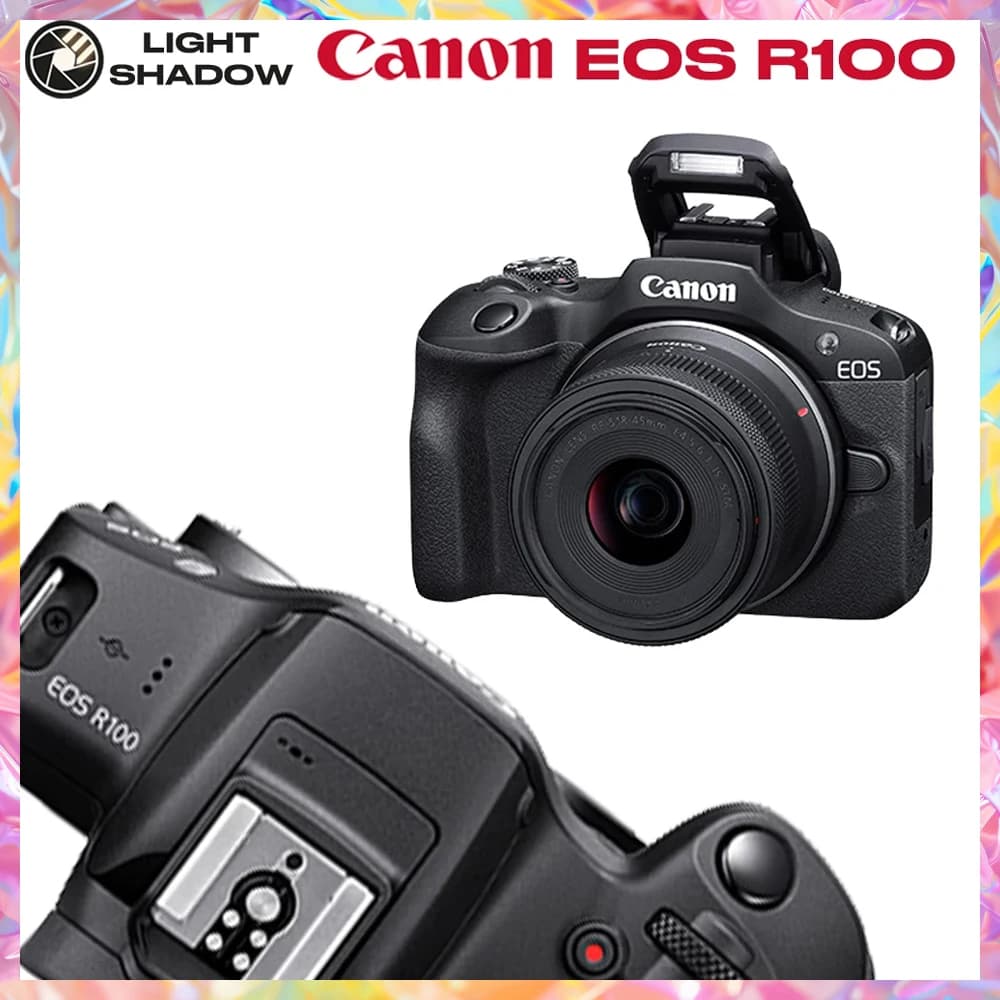 Canon EOS R100 Mirrorless Camera with RF-S 18-45mm f/4.5-6.3 IS STM Lens Kit – 24.1MP, 4K Video, Lightweight
