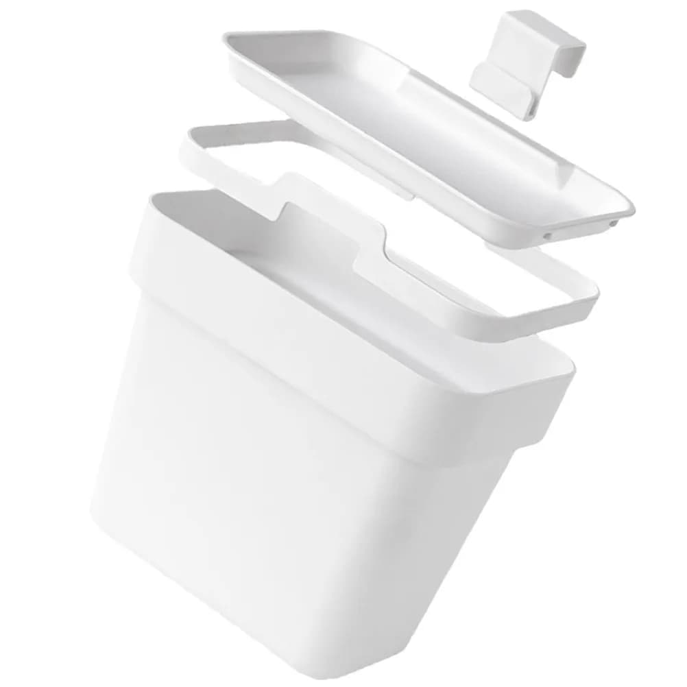 Small Hanging Kitchen Trash Can Cabinet Storage Garbage Bin Plastic Rubbish Container Space Saving for Home Office