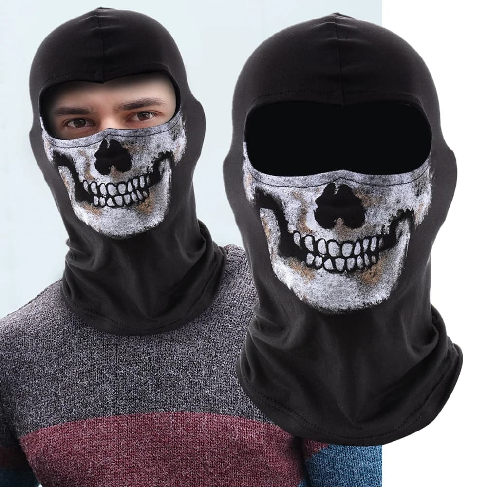 Motociclette Bicicletta Sci Teschio Passamontagna Maschera Cosplay Spaventoso Fantasma Viso Gioco di guerra Scheletro Equitazione Copricapo all'aperto Maschere antivento