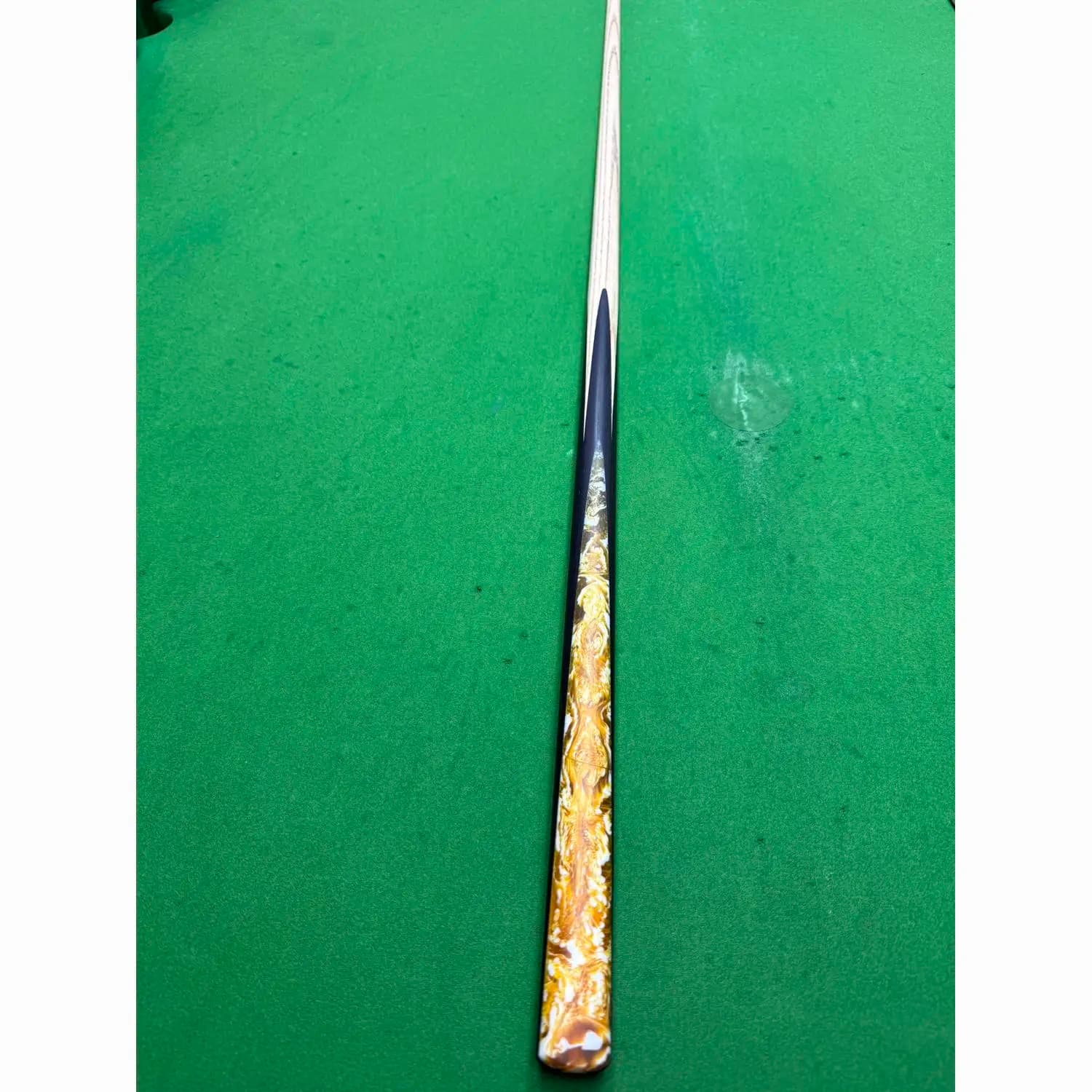 Professional Ash Wood Snooker Billiard Cue Golden Marbled Grip Single Piece Pool Cue Stick For Home Bar Club Billiards Sport