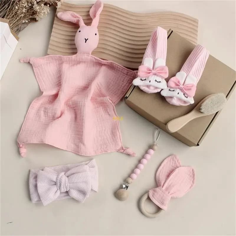 Baby calzini asciugamano calzini cotone saliva asciugamano in legno teether bowknot fascia set da bambino regalo Natale